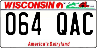 WI license plate 064QAC