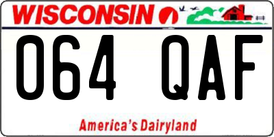 WI license plate 064QAF
