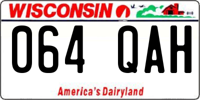 WI license plate 064QAH