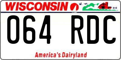 WI license plate 064RDC