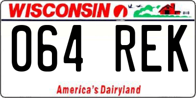 WI license plate 064REK