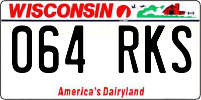 WI license plate 064RKS