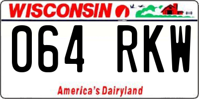 WI license plate 064RKW