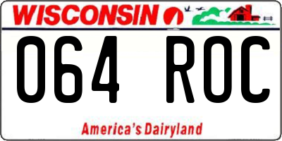 WI license plate 064ROC