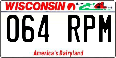 WI license plate 064RPM