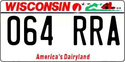 WI license plate 064RRA