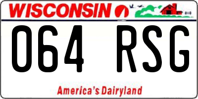 WI license plate 064RSG