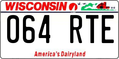 WI license plate 064RTE