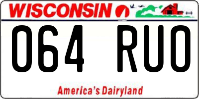 WI license plate 064RUO