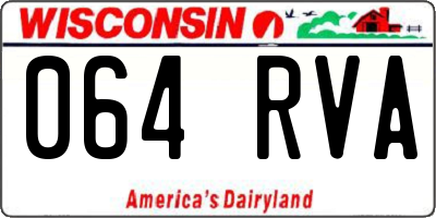 WI license plate 064RVA