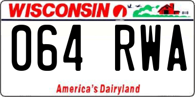 WI license plate 064RWA