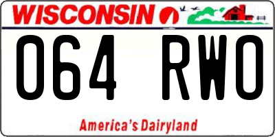 WI license plate 064RWO
