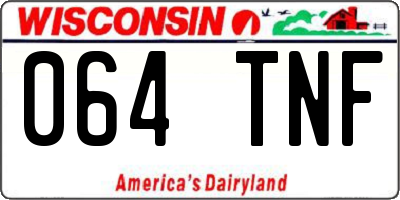 WI license plate 064TNF