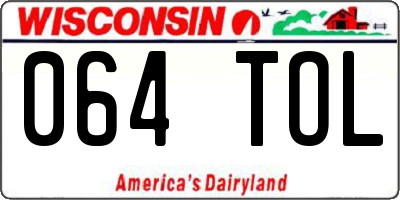 WI license plate 064TOL