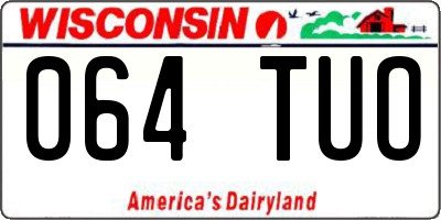WI license plate 064TUO
