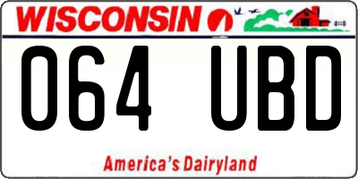WI license plate 064UBD