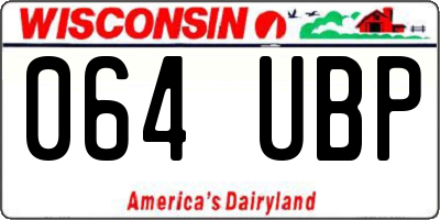 WI license plate 064UBP