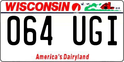WI license plate 064UGI