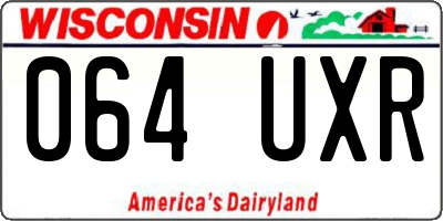 WI license plate 064UXR