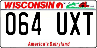 WI license plate 064UXT