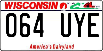 WI license plate 064UYE