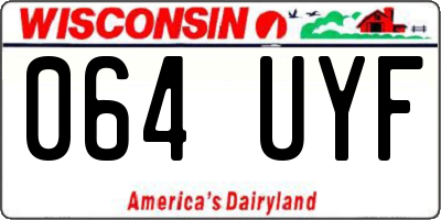 WI license plate 064UYF