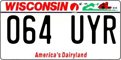 WI license plate 064UYR