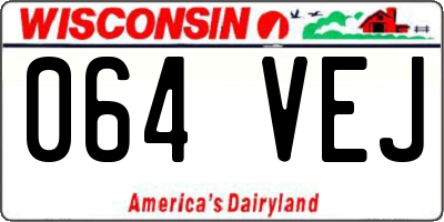 WI license plate 064VEJ