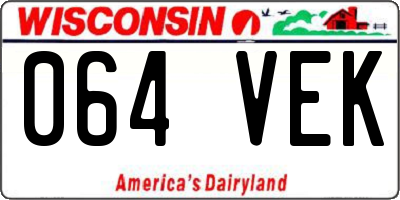 WI license plate 064VEK