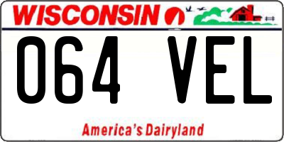 WI license plate 064VEL