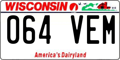 WI license plate 064VEM
