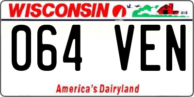 WI license plate 064VEN