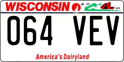 WI license plate 064VEV