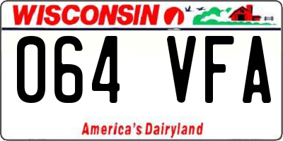 WI license plate 064VFA