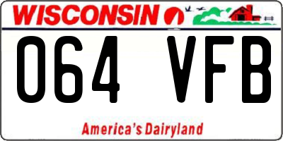 WI license plate 064VFB