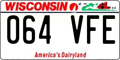 WI license plate 064VFE