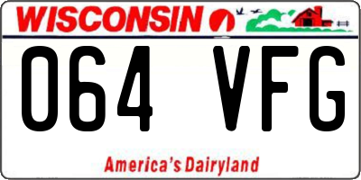WI license plate 064VFG