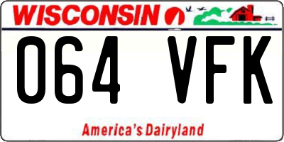 WI license plate 064VFK