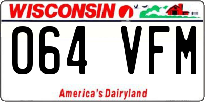 WI license plate 064VFM