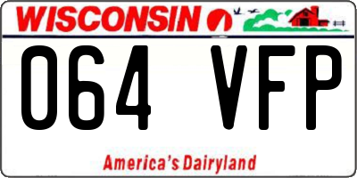 WI license plate 064VFP