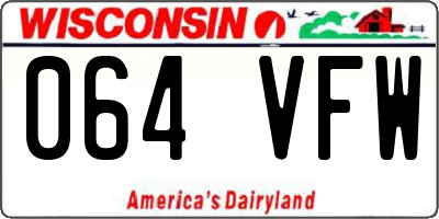 WI license plate 064VFW