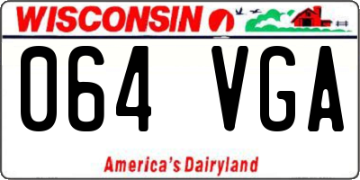 WI license plate 064VGA