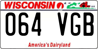 WI license plate 064VGB