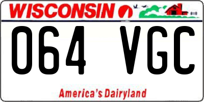 WI license plate 064VGC
