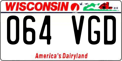 WI license plate 064VGD