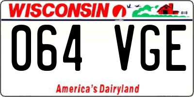 WI license plate 064VGE