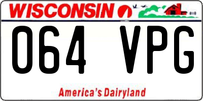 WI license plate 064VPG