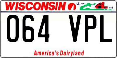 WI license plate 064VPL