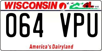 WI license plate 064VPU