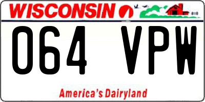 WI license plate 064VPW